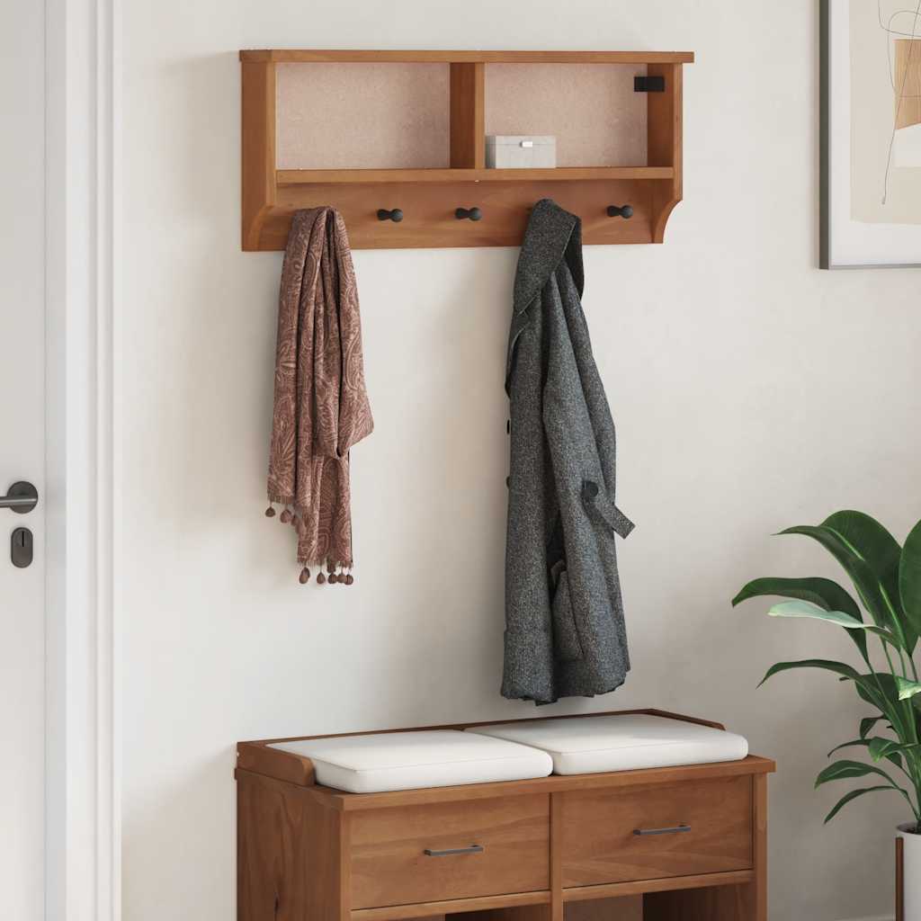 vidaXL Wall-mounted Coat Rack SANDNES 87x12x35 cm Solid Wood Pine