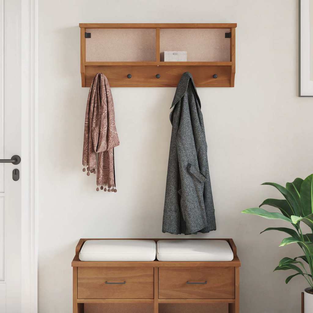 vidaXL Wall-mounted Coat Rack SANDNES 87x12x35 cm Solid Wood Pine