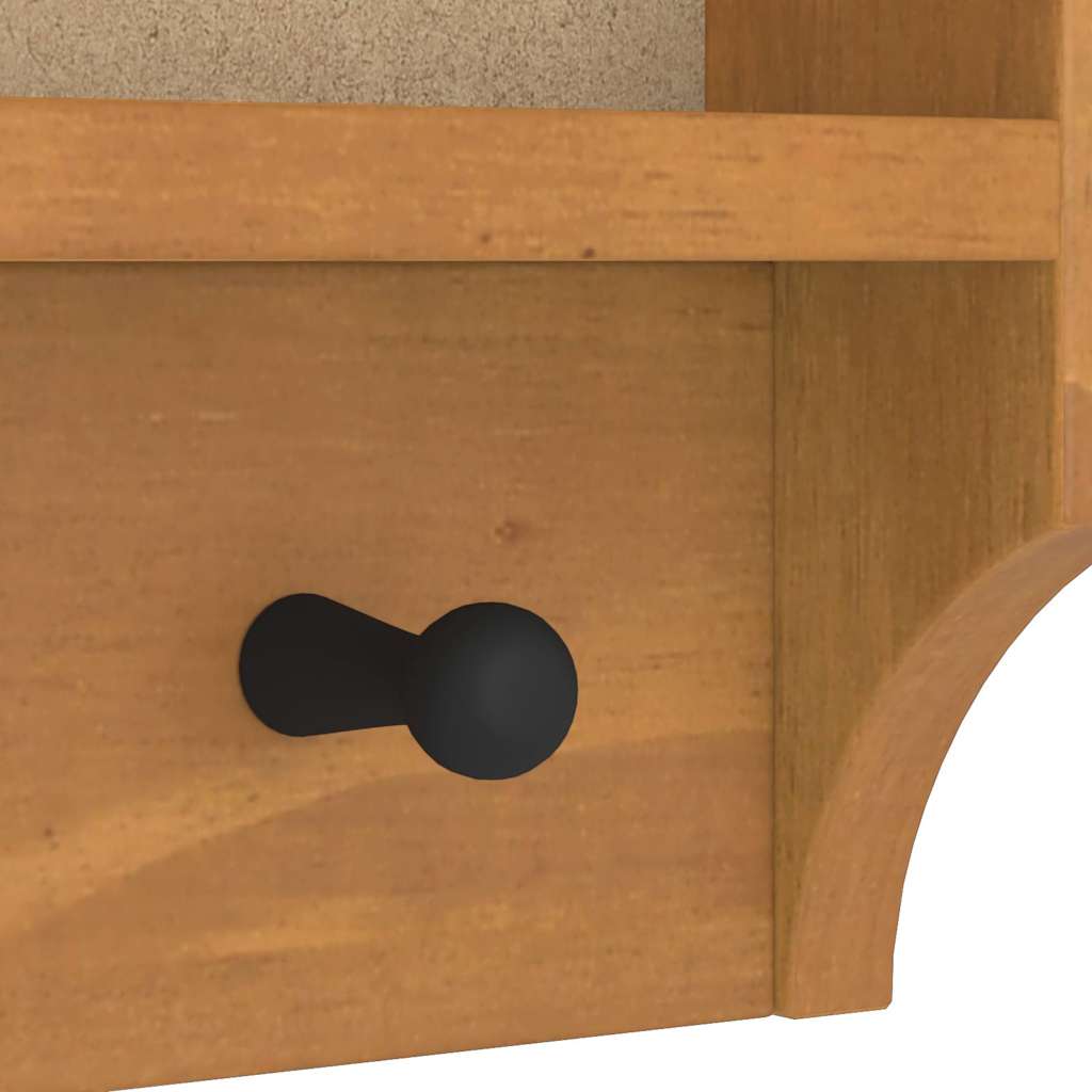 Wall-mounted Coat Rack "SANDNES" 87x12x35 cm Solid Wood Pine