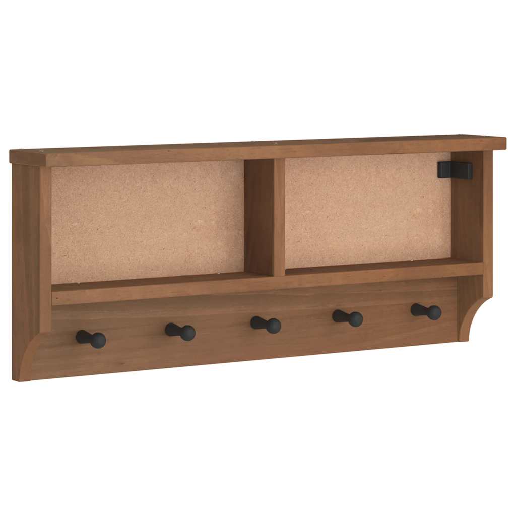 vidaXL Wall-mounted Coat Rack SANDNES 87x12x35 cm Solid Wood Pine