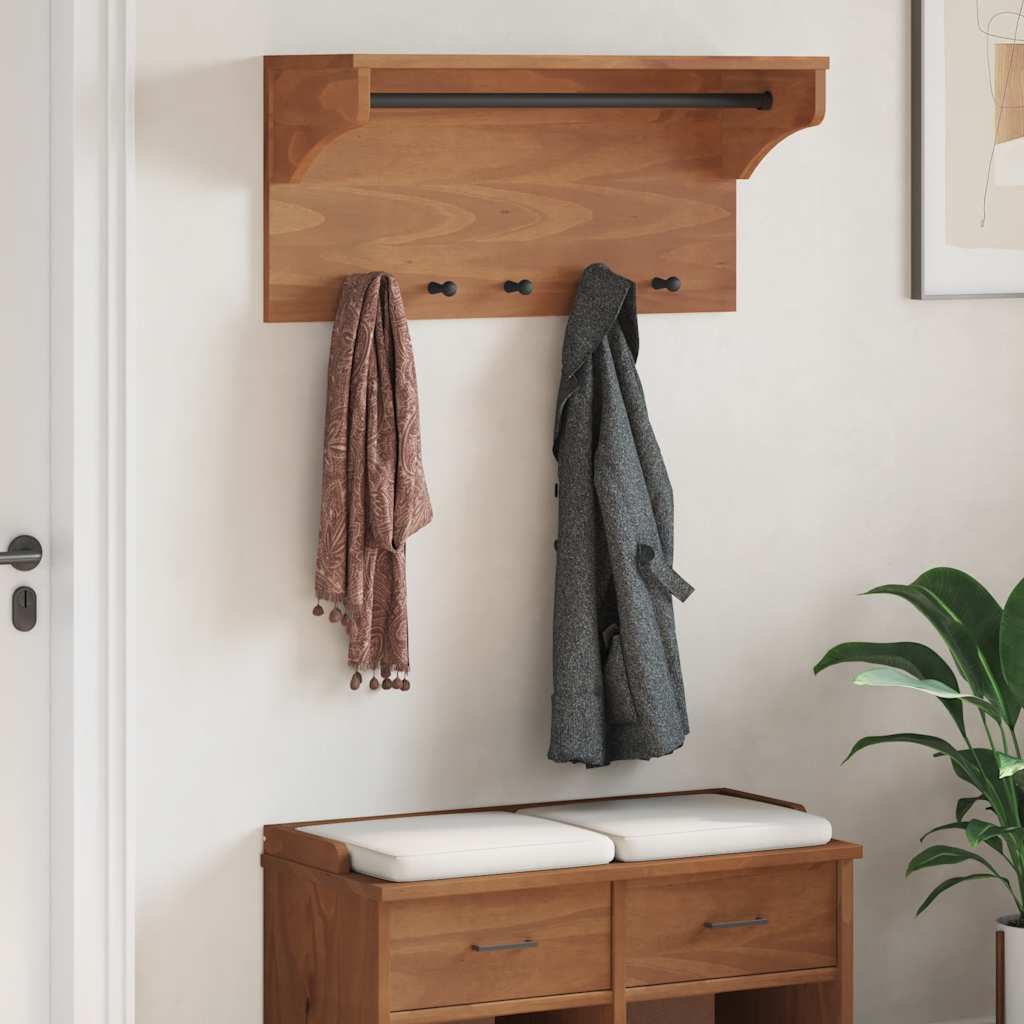 vidaXL Wall-mounted Coat Rack SANDNES 87x30x42 cm Solid Wood Pine