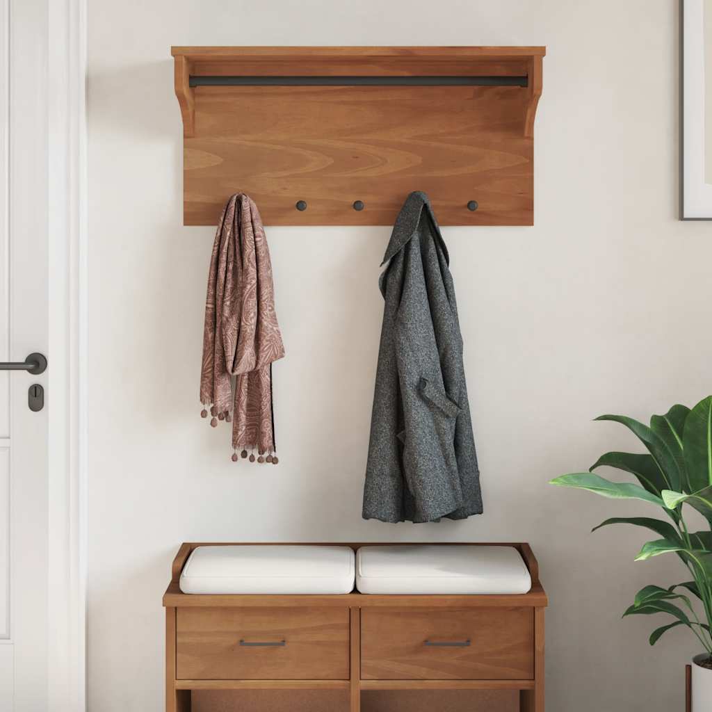 vidaXL Wall-mounted Coat Rack SANDNES 87x30x42 cm Solid Wood Pine