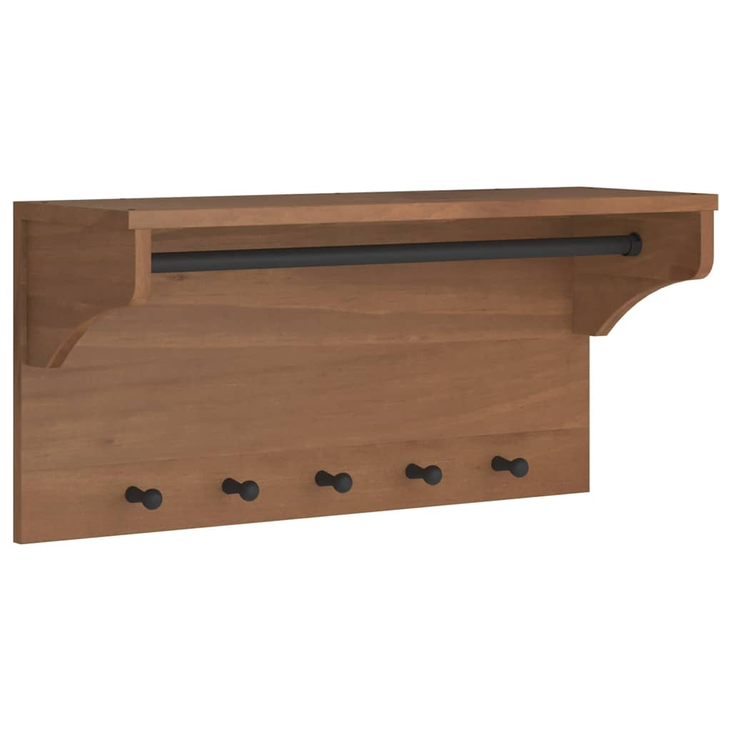 vidaXL Wall-mounted Coat Rack SANDNES 87x30x42 cm Solid Wood Pine