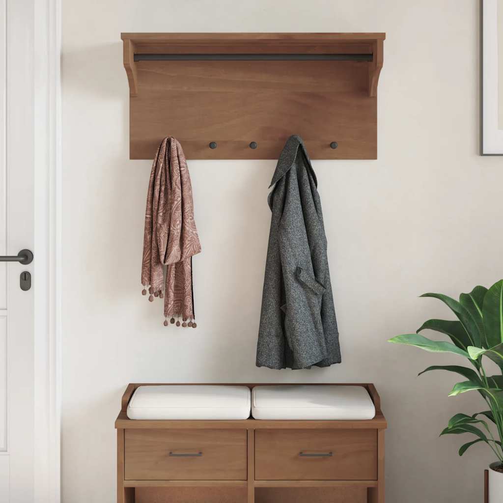 vidaXL Wall-mounted Coat Rack SANDNES 87x30x42 cm Solid Wood Pine