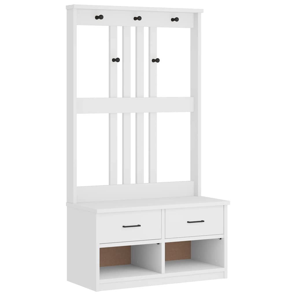 vidaXL Hall Tree SANDENS White 87x40x159.5cm Solid Wood Pine