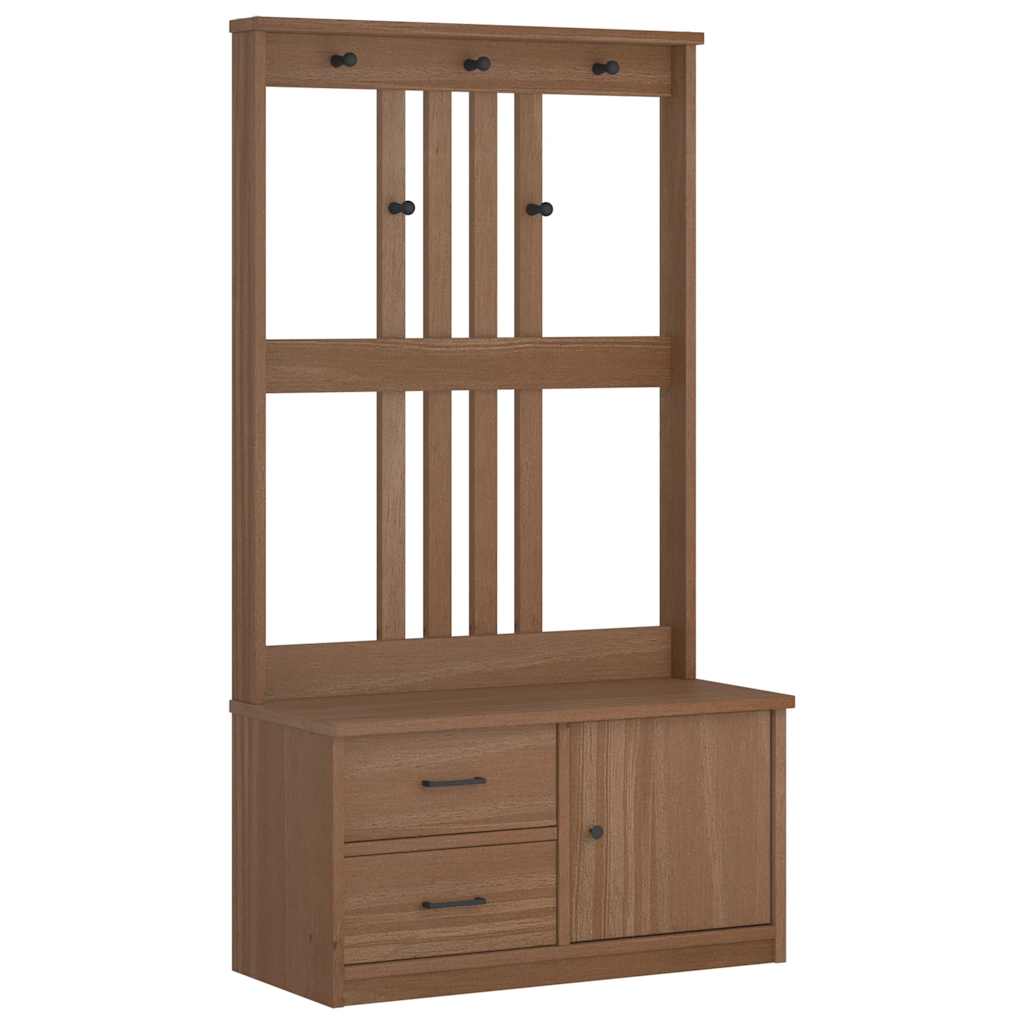 vidaXL Hall Tree SANDENS 87x40x159.5cm Solid Wood Pine