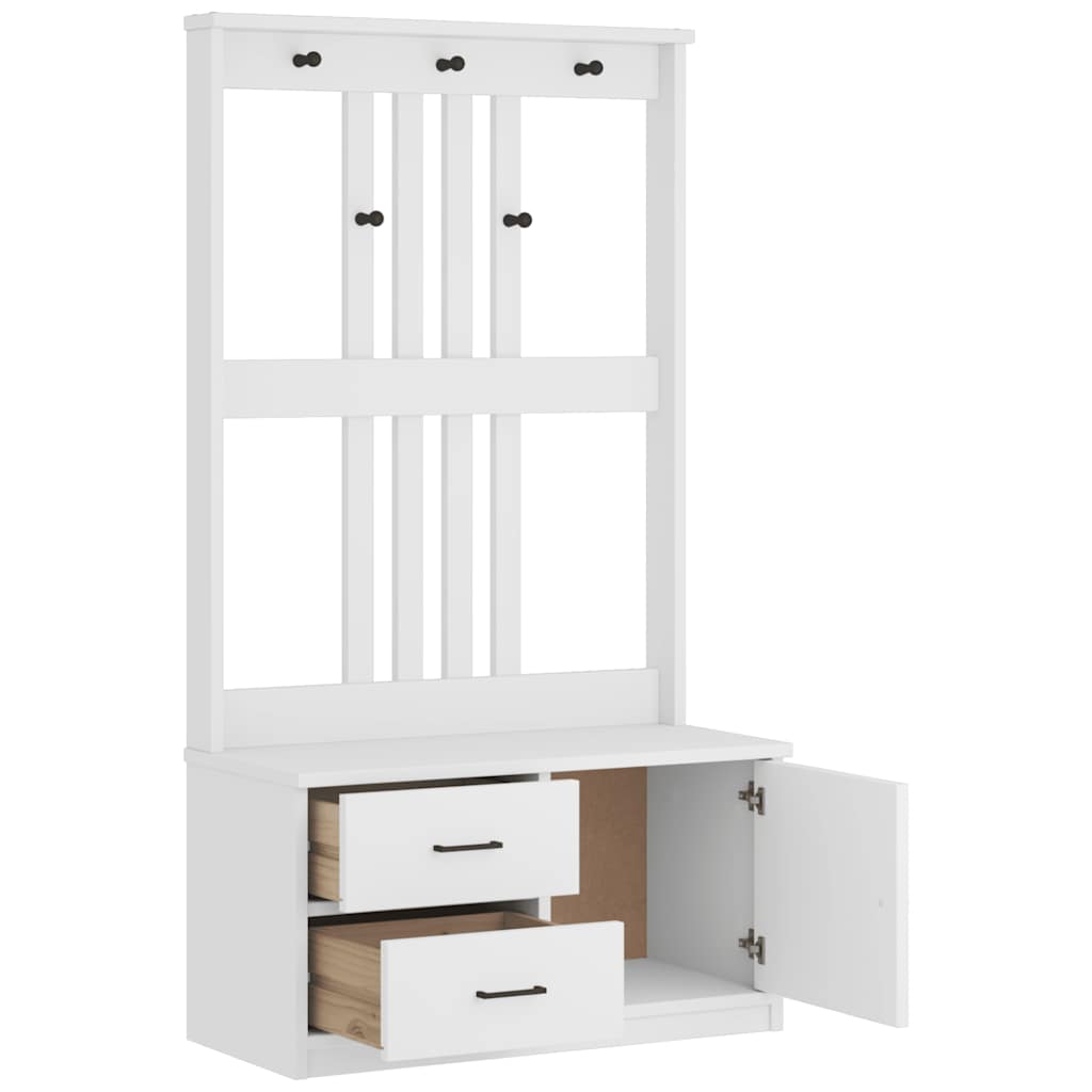 vidaXL Hall Tree SANDENS White 87x40x159.5cm Solid Wood Pine