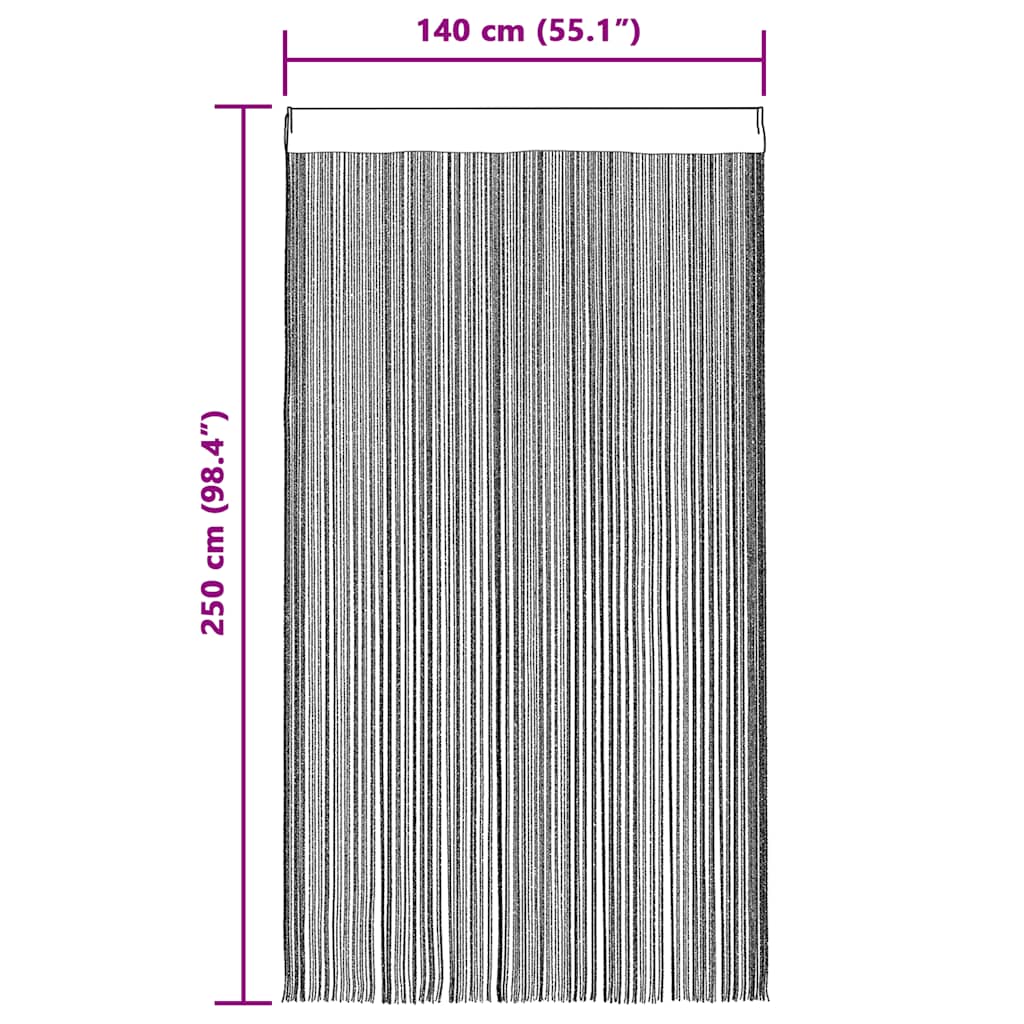 String Curtains 2 pcs Light Blue 140x250 cm