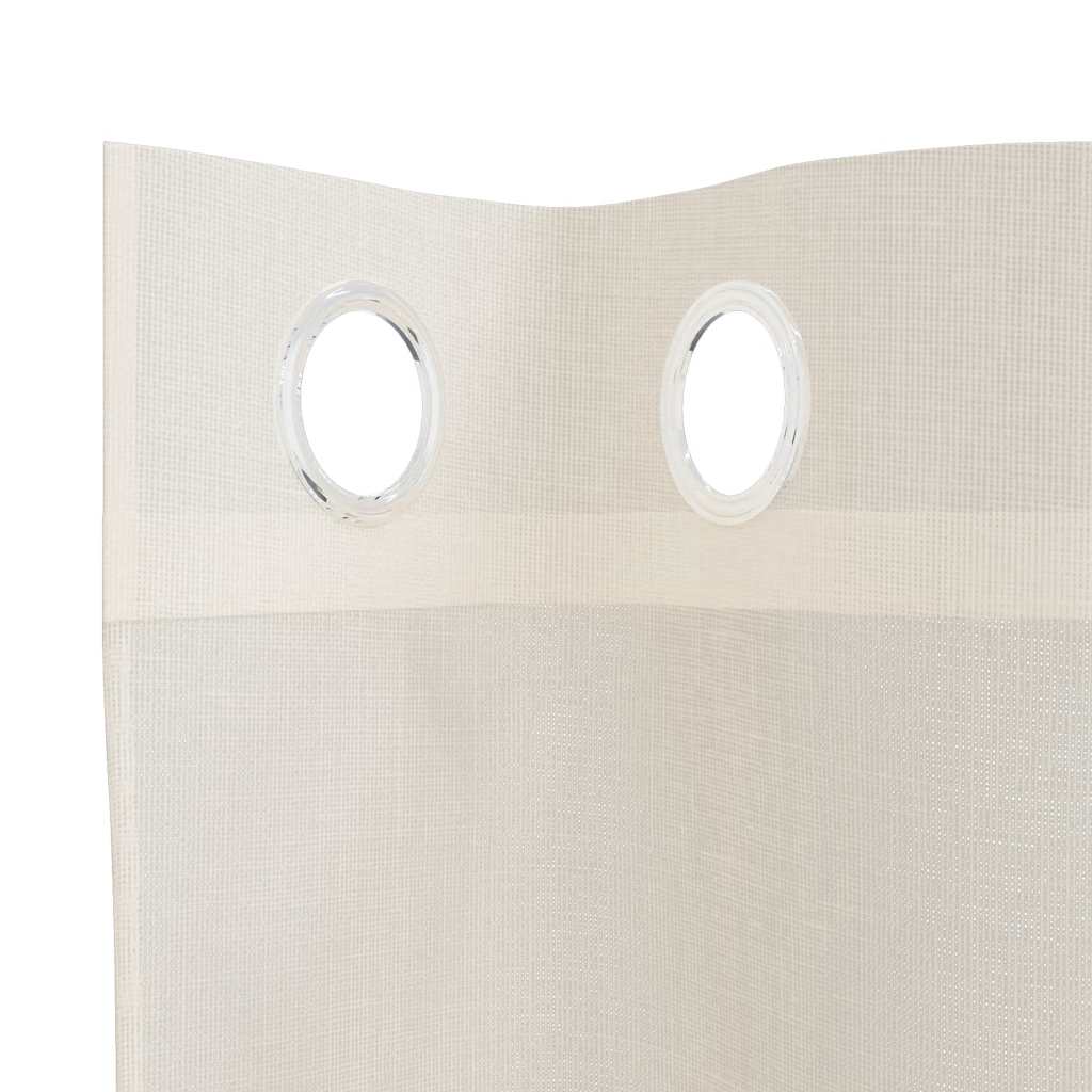 Voile Curtains with Grommets 2 pcs Cream 140x175 cm