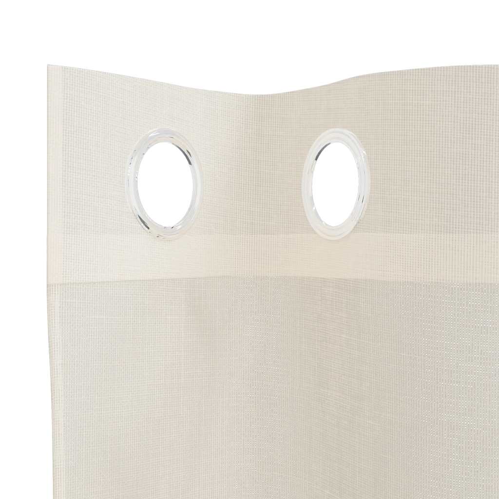 Voile Curtains with Grommets 2 pcs Cream 140x260 cm