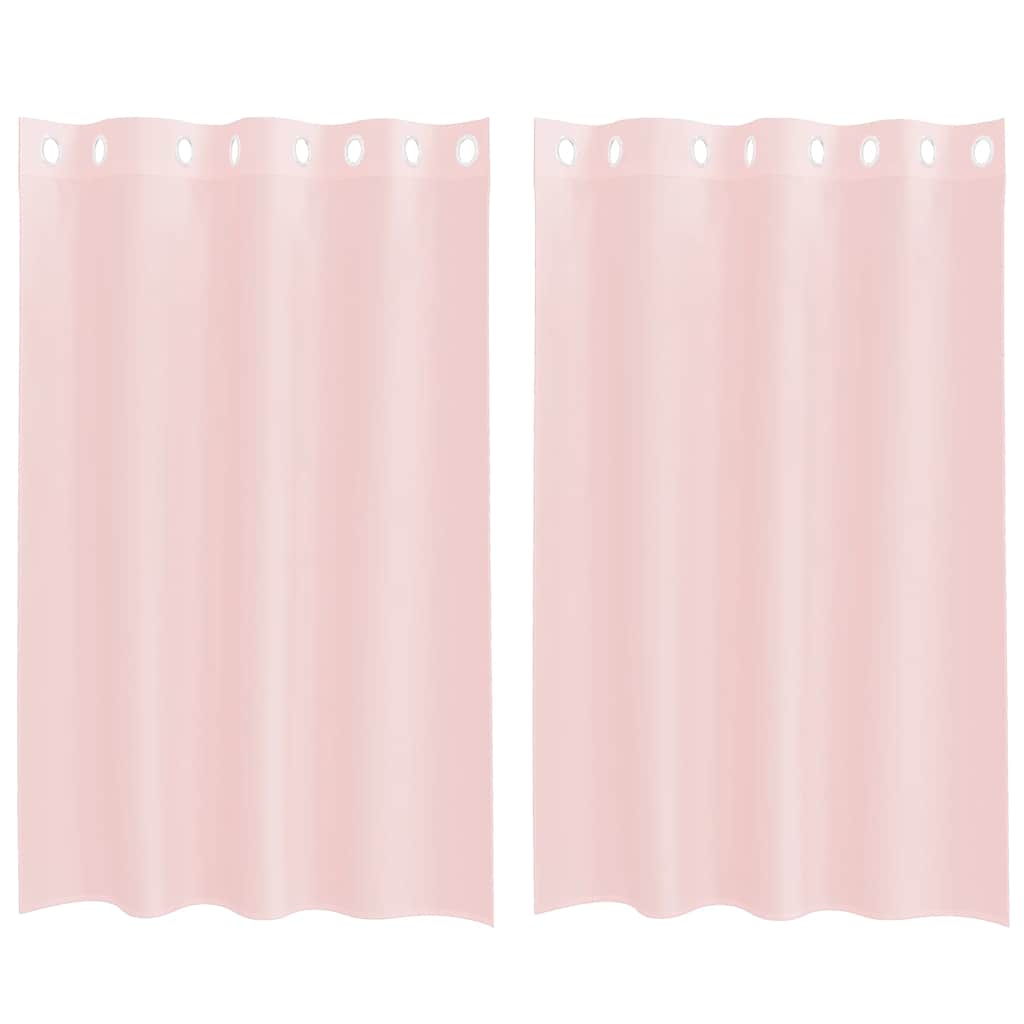 Voile Curtains with Grommets 2 pcs Light Pink 140x175 cm