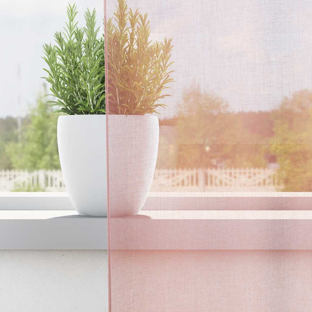 Voile Curtains with Grommets 2 pcs Light Pink 140x225 cm