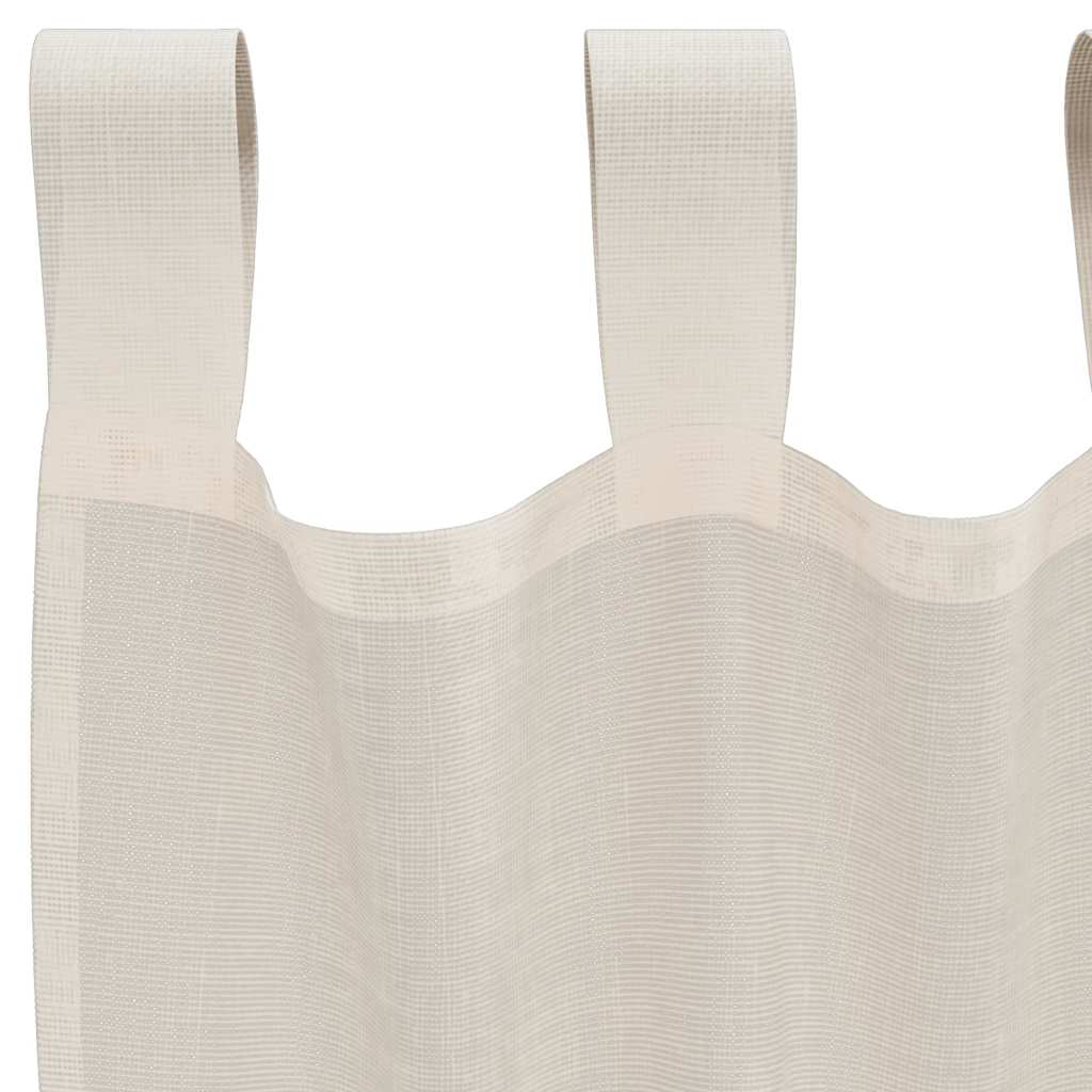 Voile Curtains with Tab Top 2 pcs Cream