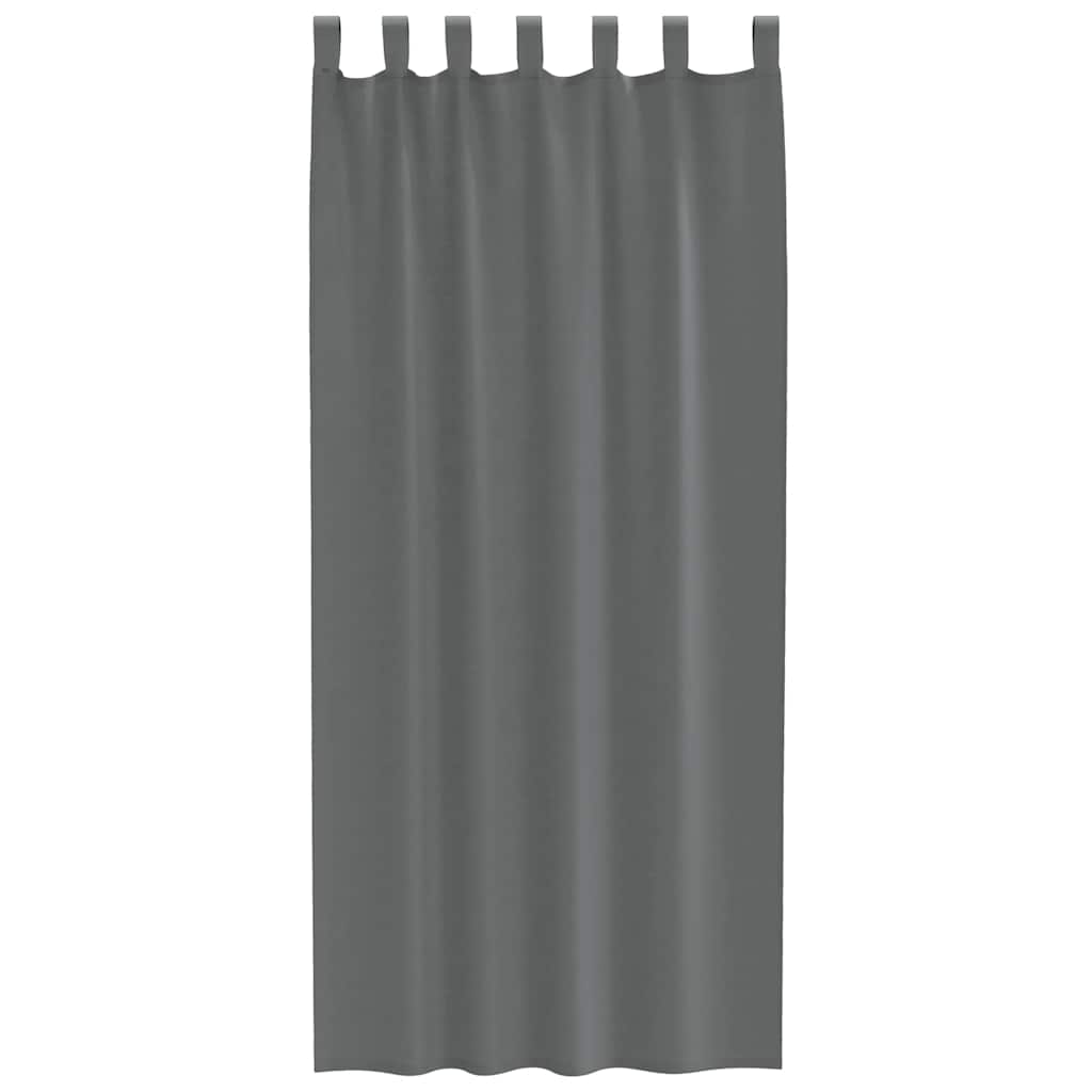 Voile Curtains with Loops 2 pcs Dark Grey 140x225 cm