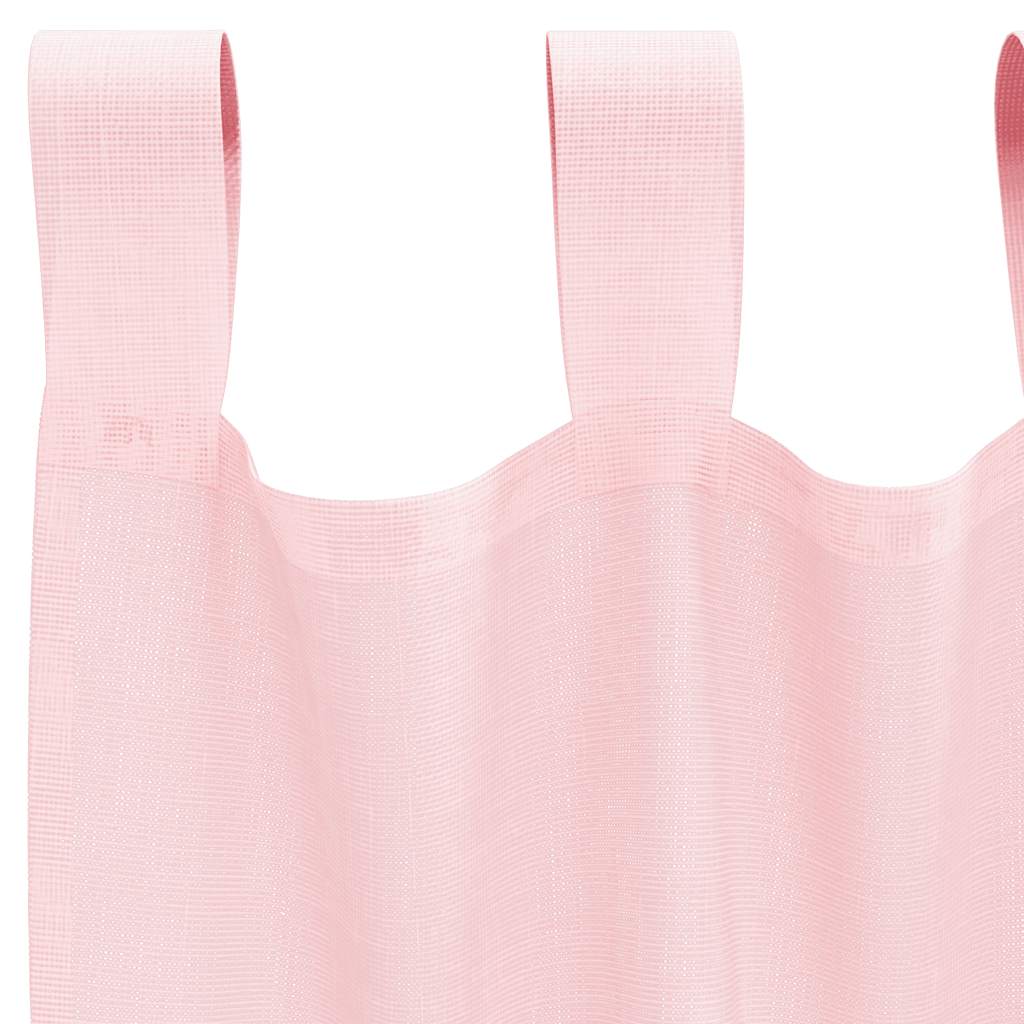 Voile Curtains with Loops 2 pcs Light Pink 140x245 cm