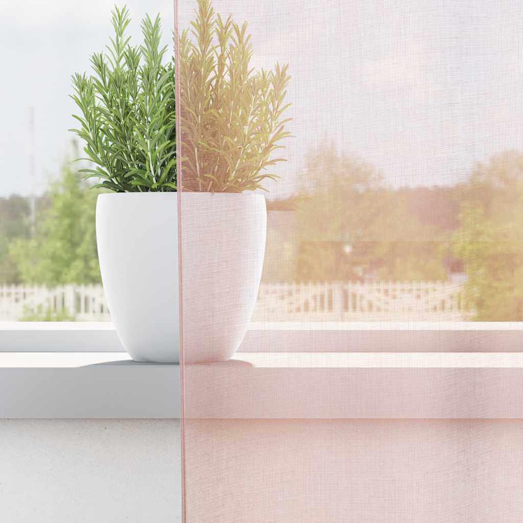Voile Curtains with Loops 2 pcs Light Pink 140x260 cm