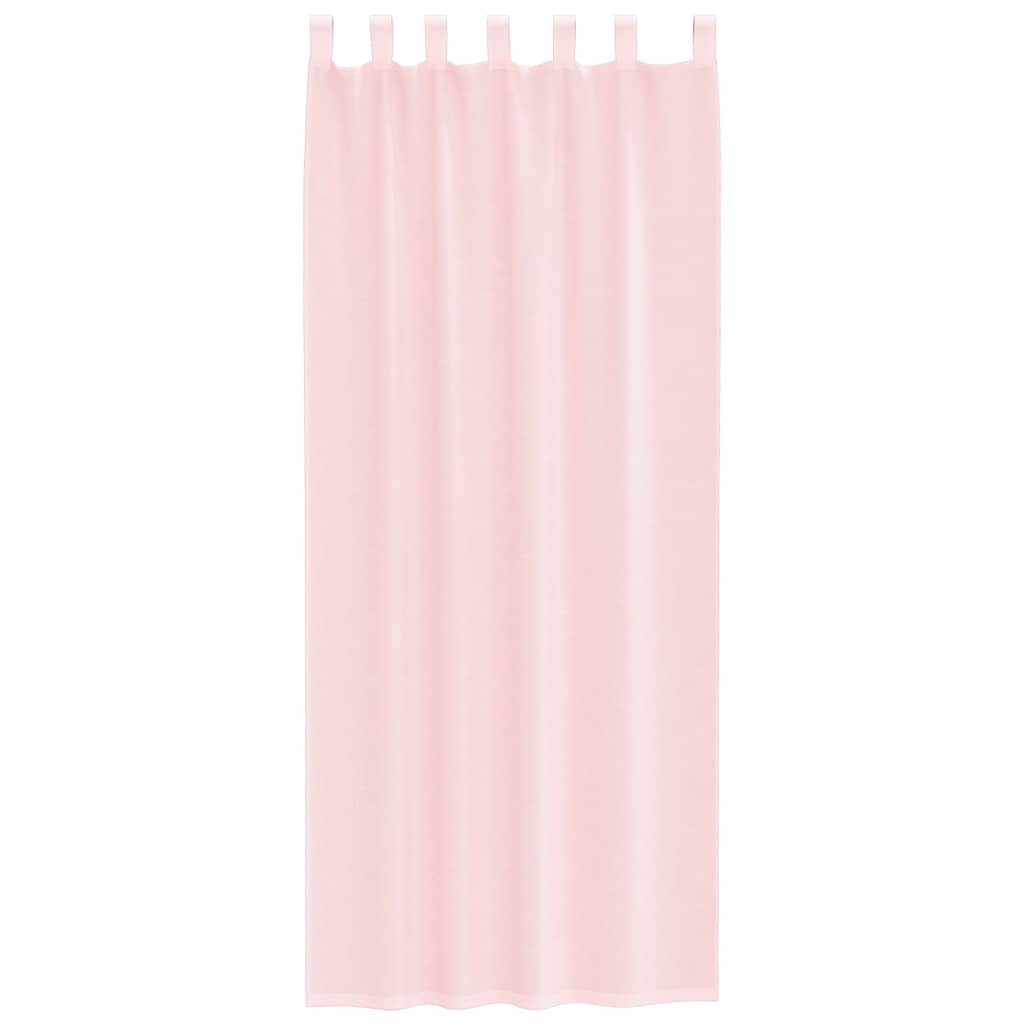 Voile Curtains with Loops 2 pcs Light Pink 140x260 cm