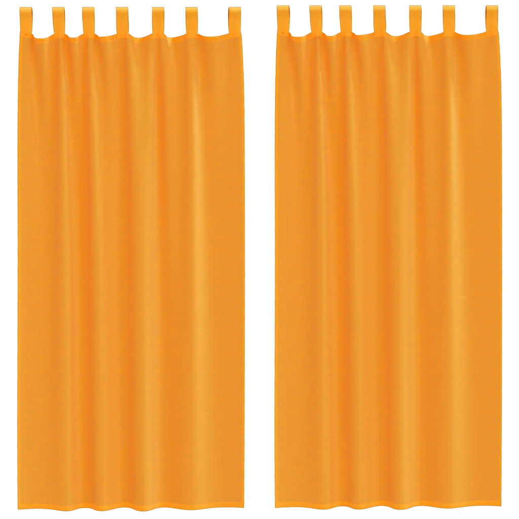Voile Curtains with Loops 2 pcs Orange 140x225 cm