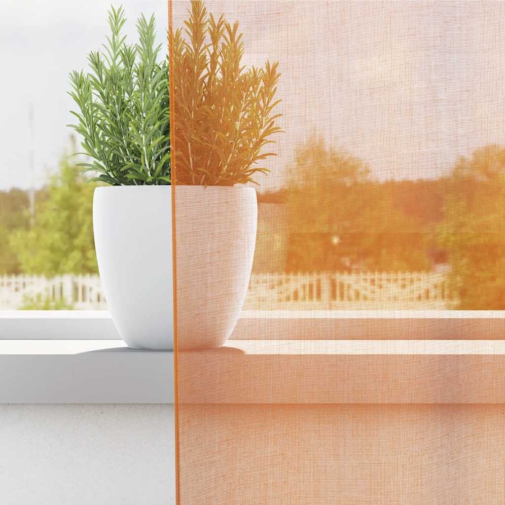 Voile Curtains with Loops 2 pcs Orange 140x225 cm