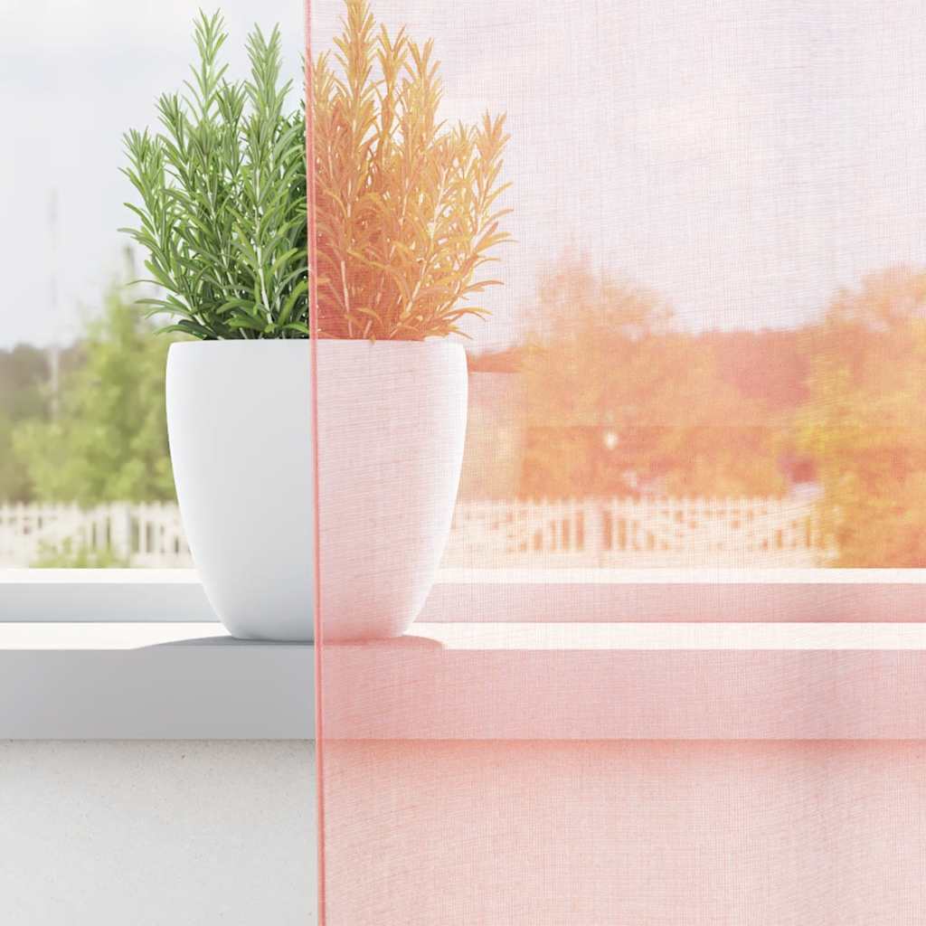 Voile Curtains with Loops 2 pcs Pink 140x245 cm