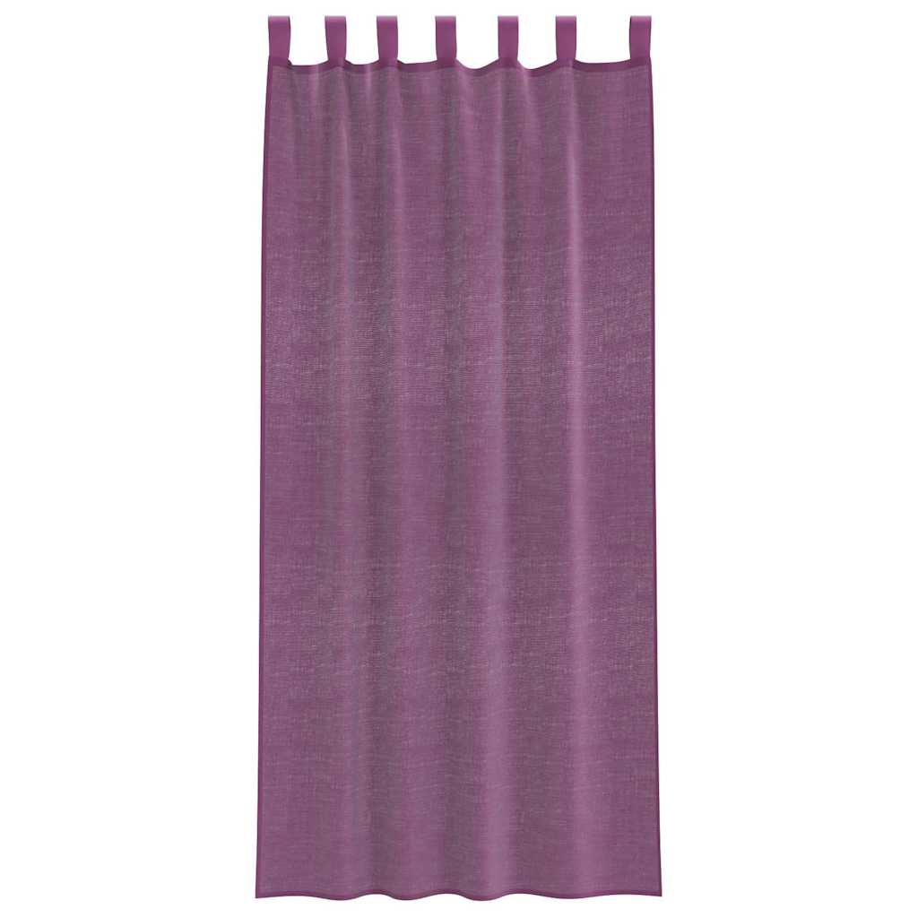 Voile Curtains with Loops 2 pcs Purple 140x225 cm