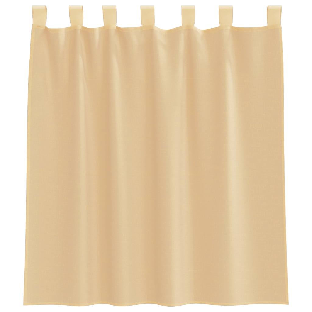 Voile Curtains with Loops 2 pcs Sand 140x140 cm