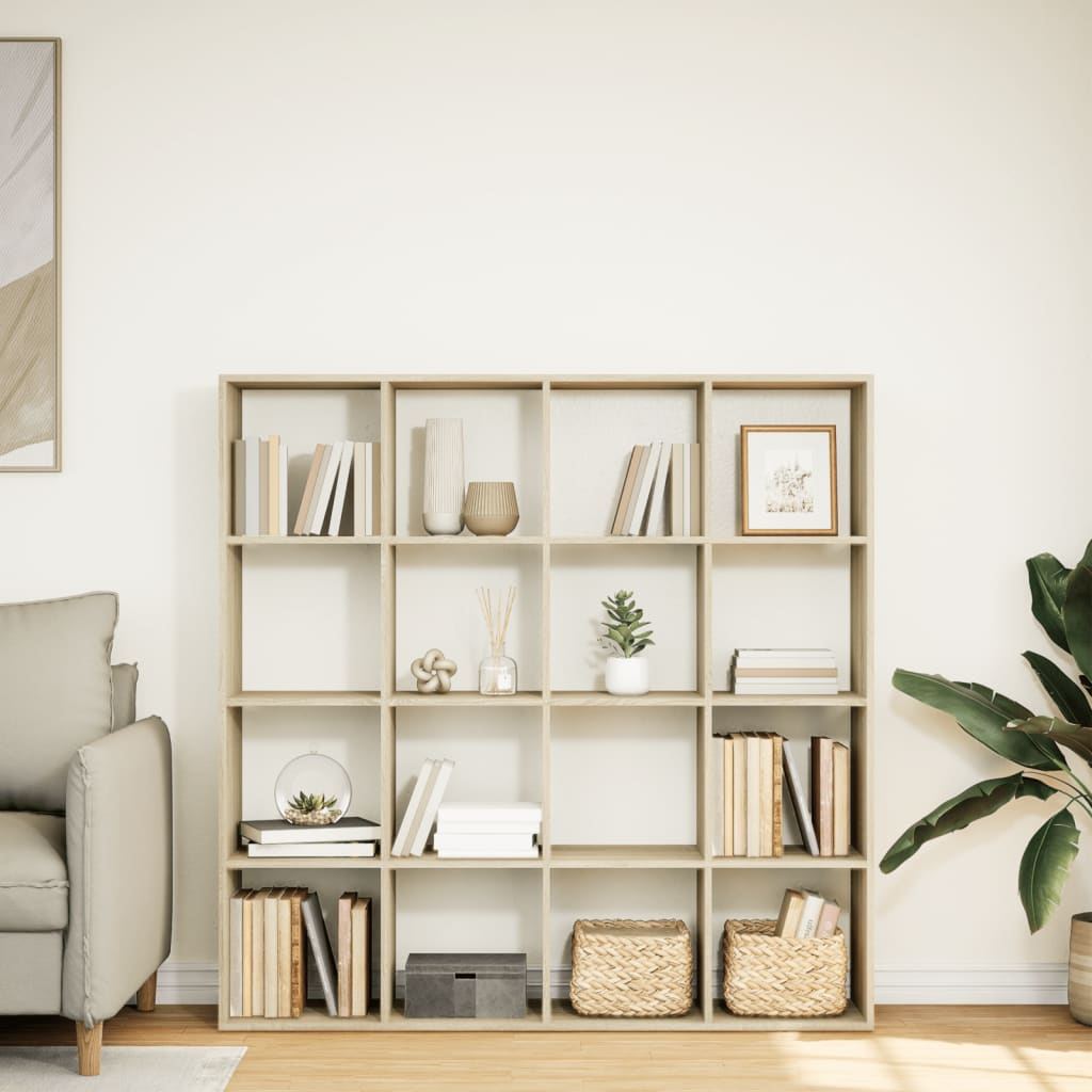 Book Cabinet Sonoma Oak 137,5x29x137,5 cm Engineered Wood
