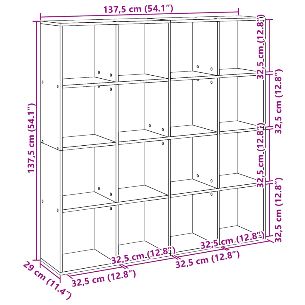 Book Cabinet Sonoma Oak 137,5x29x137,5 cm Engineered Wood