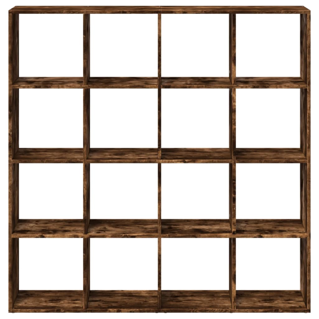 Book Cabinet Smoked Oak 137,5x29x137,5 cm Engineered Wood