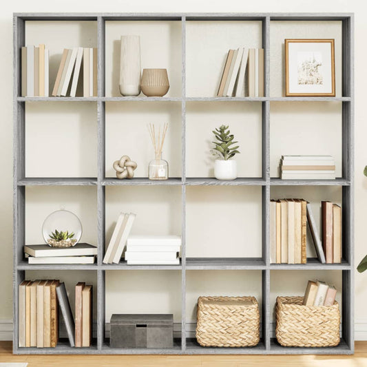 Book Cabinet Grey Sonoma 137,5x29x137,5 cm Engineered Wood