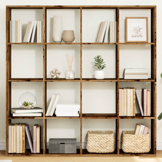 Book Cabinet Old Wood 137,5x29x137,5 cm Engineered Wood