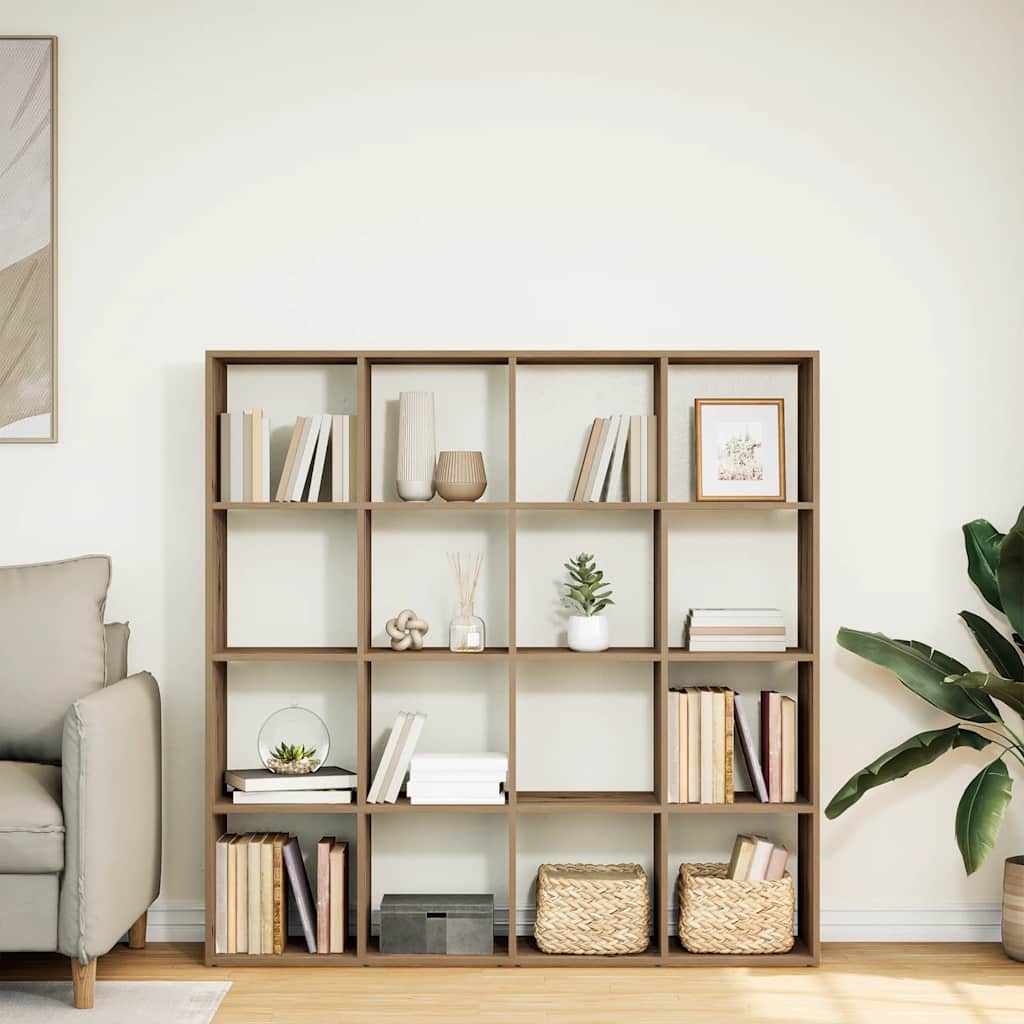 Book Cabinet Artisian Oak 137,5x29x137,5 cm Engineered Wood