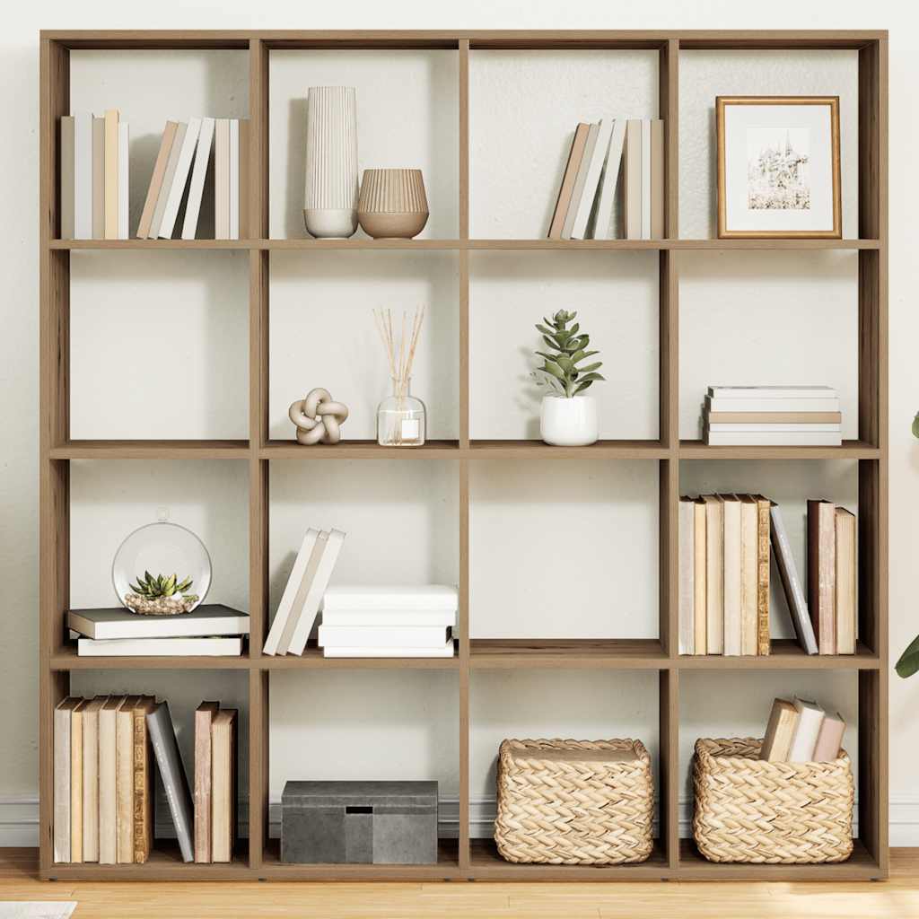 Book Cabinet Artisian Oak 137,5x29x137,5 cm Engineered Wood