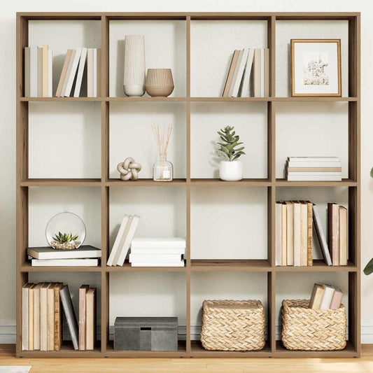 Book Cabinet Artisian Oak 137,5x29x137,5 cm Engineered Wood