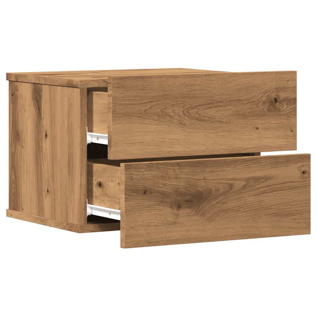 vidaXL Wall-mounted Bedside Cabinets 2 pcs Artisan Oak 40x32x30 cm