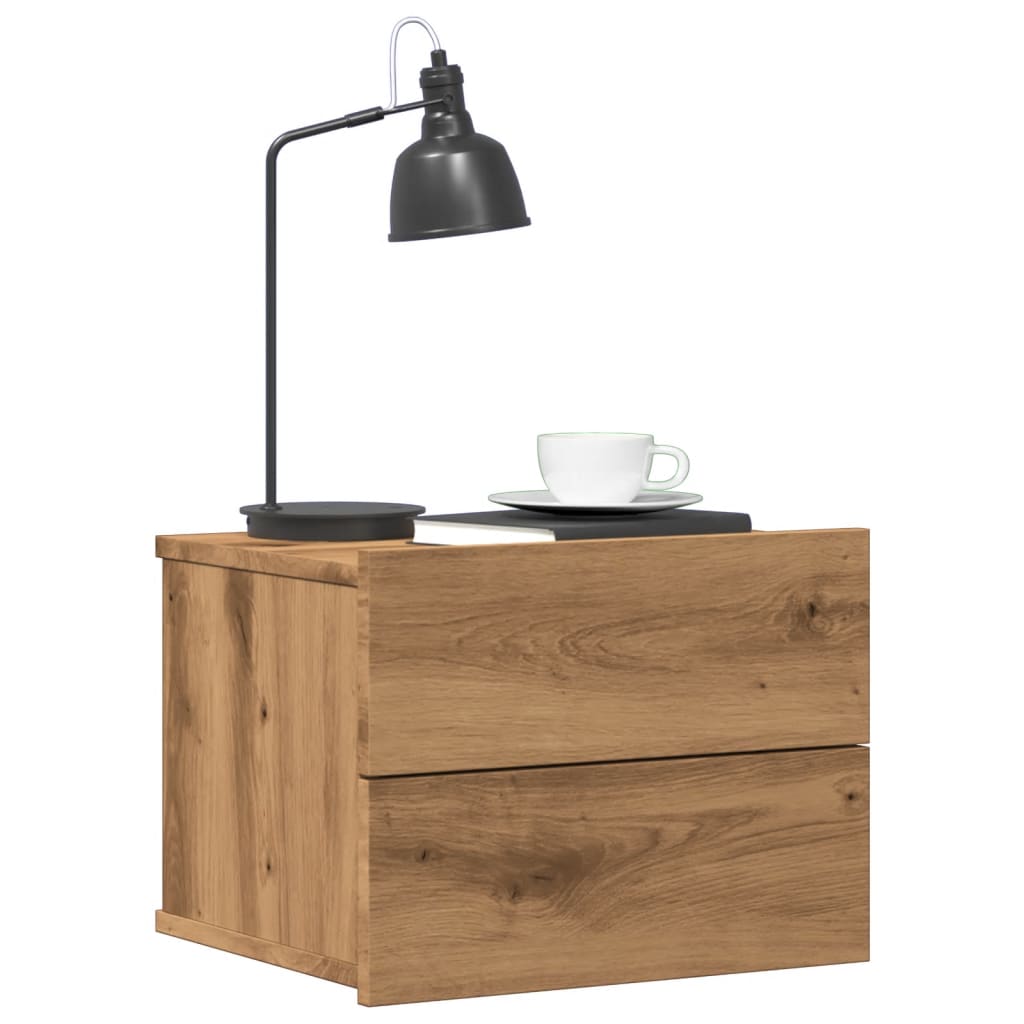 vidaXL Wall-mounted Bedside Cabinets 2 pcs Artisan Oak 40x32x30 cm