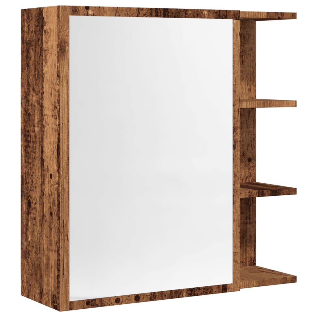 vidaXL Bathroom Mirror Cabinet Old Wood 62.5x20.5x64 cm Engineered Wood