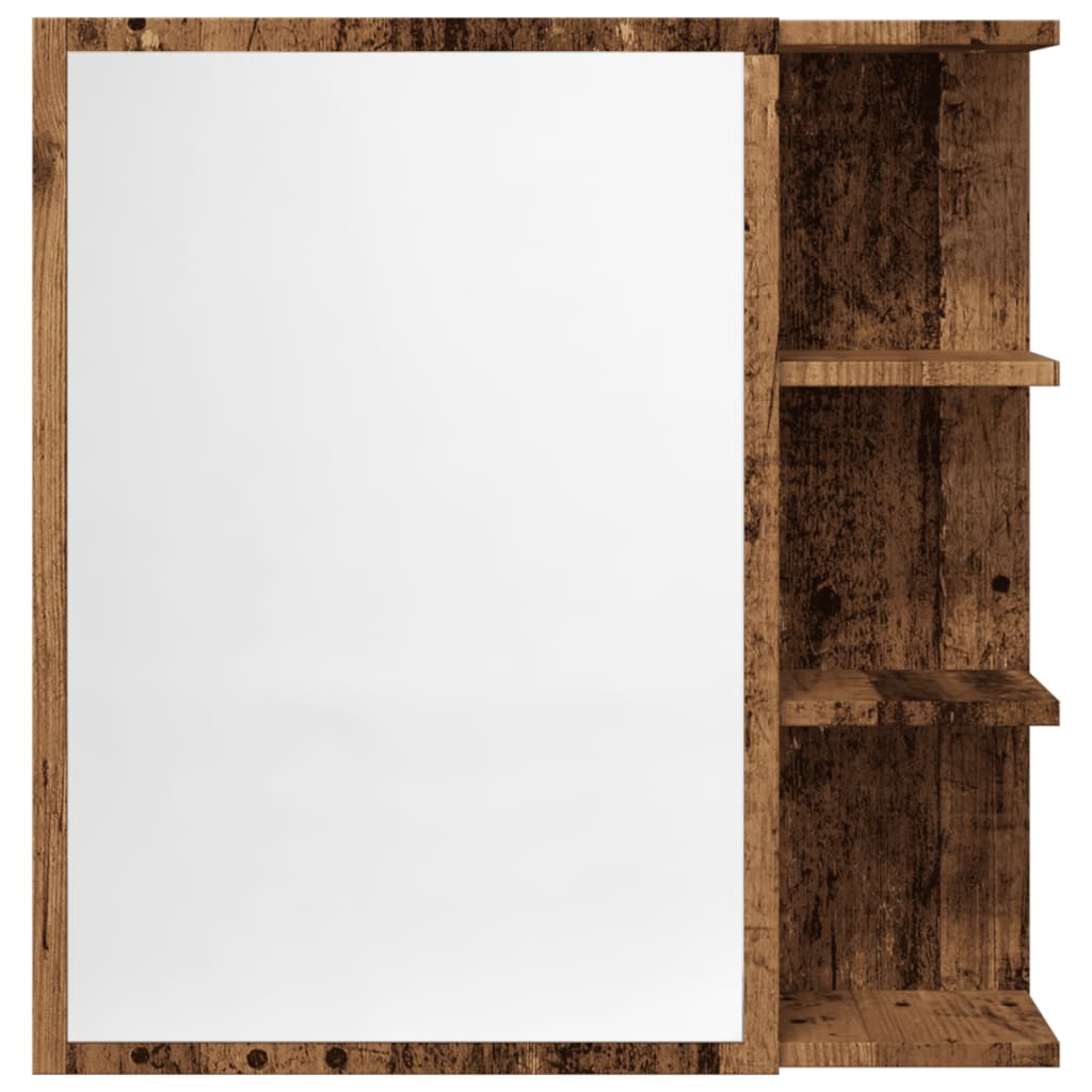 vidaXL Bathroom Mirror Cabinet Old Wood 62.5x20.5x64 cm Engineered Wood