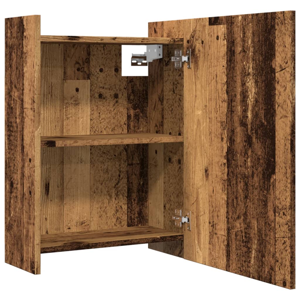 vidaXL Bathroom Mirror Cabinet Old Wood 62.5x20.5x64 cm Engineered Wood