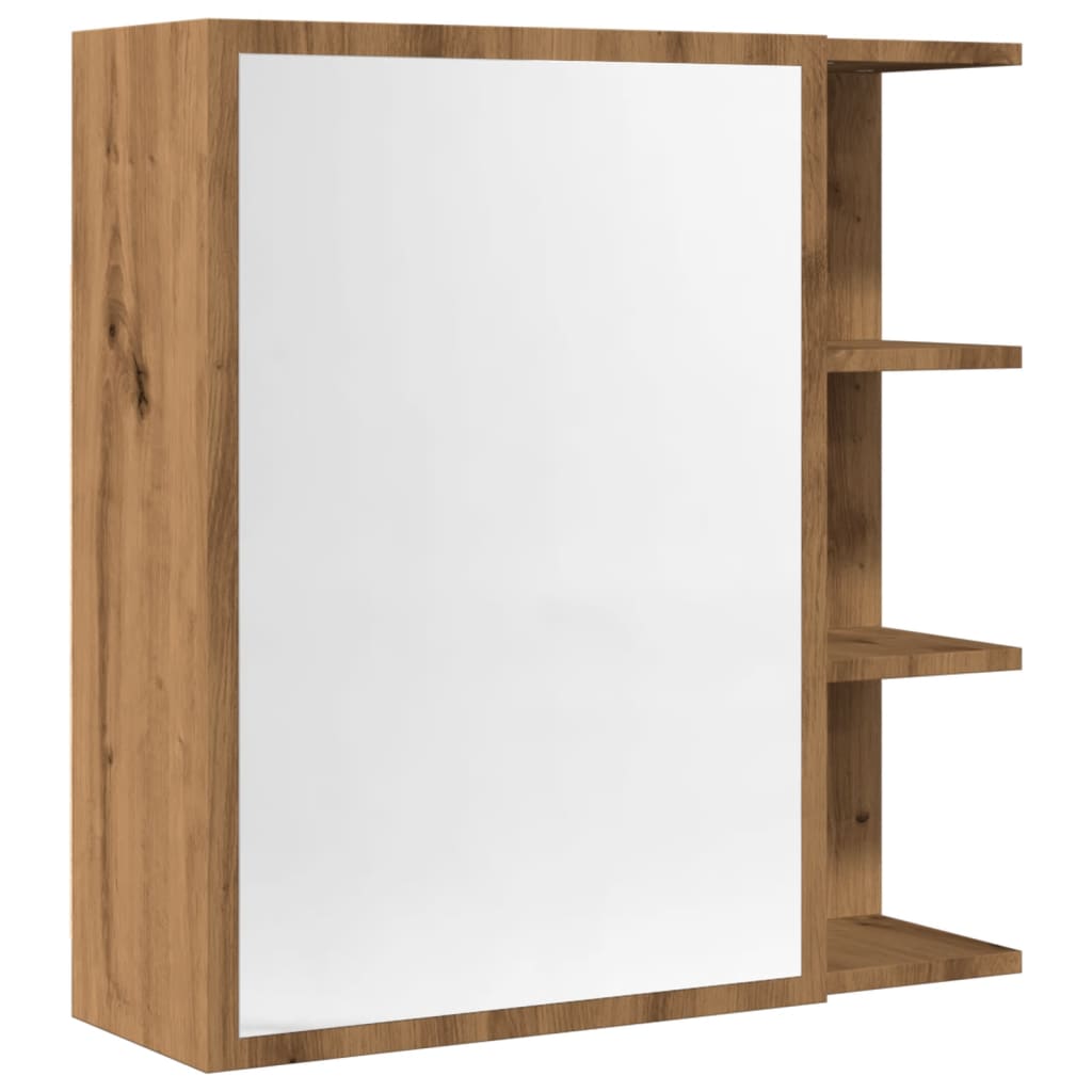 vidaXL Bathroom Mirror Cabinet Artisan Oak 62.5x20.5x64 cm Engineered Wood