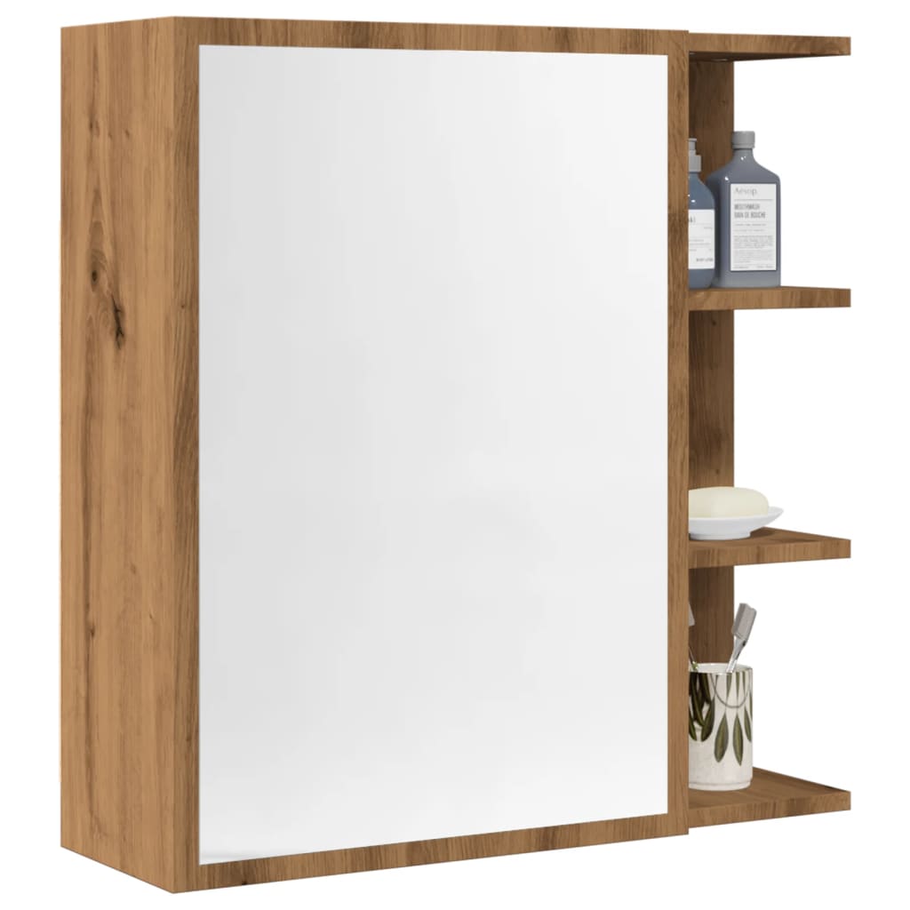 vidaXL Bathroom Mirror Cabinet Artisan Oak 62.5x20.5x64 cm Engineered Wood