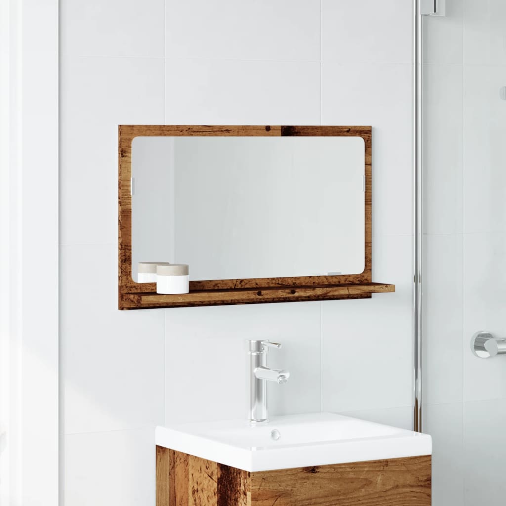 vidaXL Bathroom Mirror Cabinet Old Wood 60x11x37 cm Engineered Wood