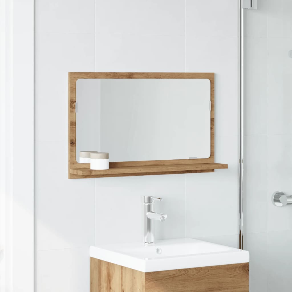 vidaXL Bathroom Mirror Cabinet Artisan Oak 60x11x37 cm Engineered Wood