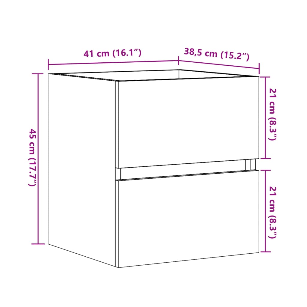 Sink Cabinet Sonoma Oak 41x38,5x45 cm Engineered Wood
