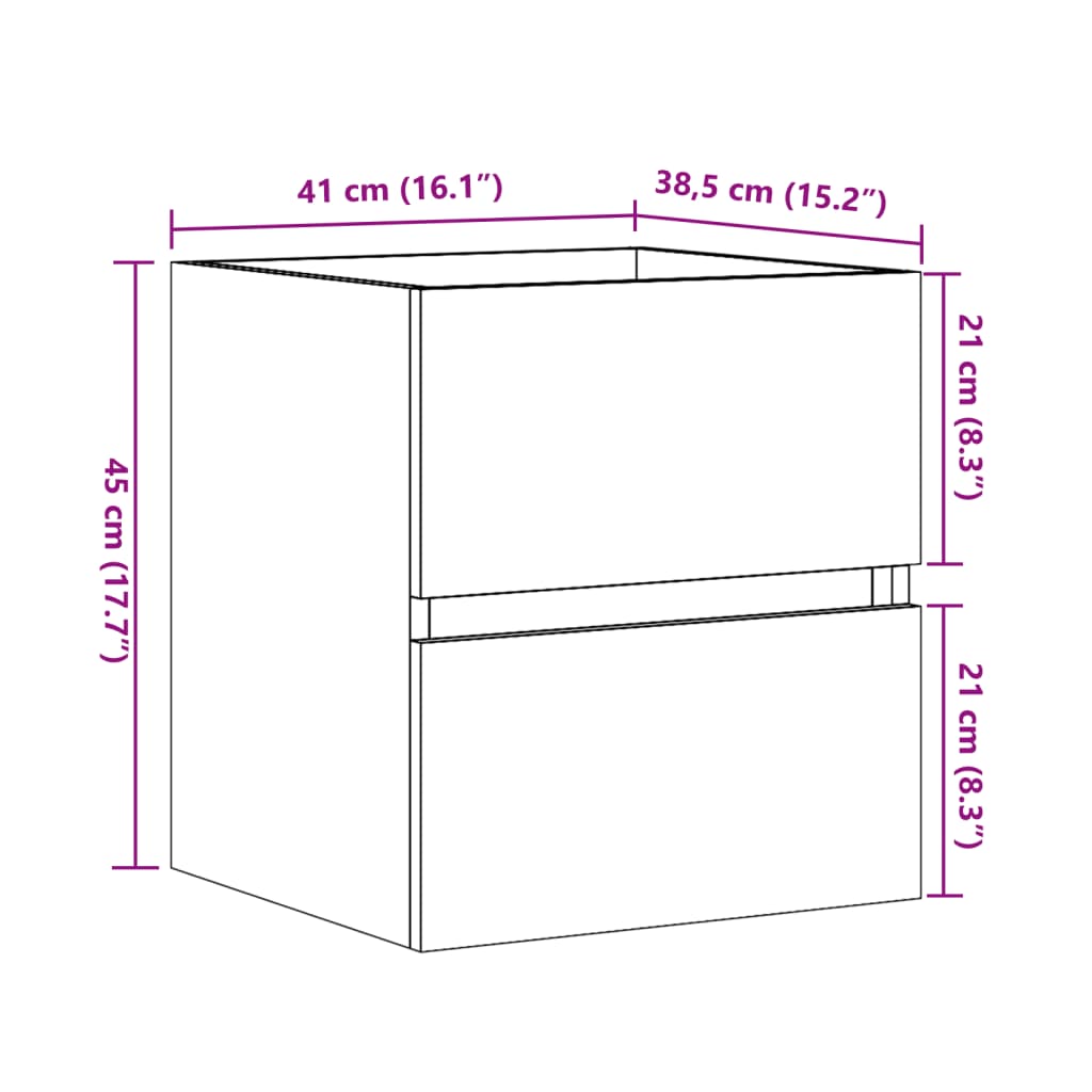 Sink Cabinet Concrete Grey 41x38,5x45 cm Engineered Wood