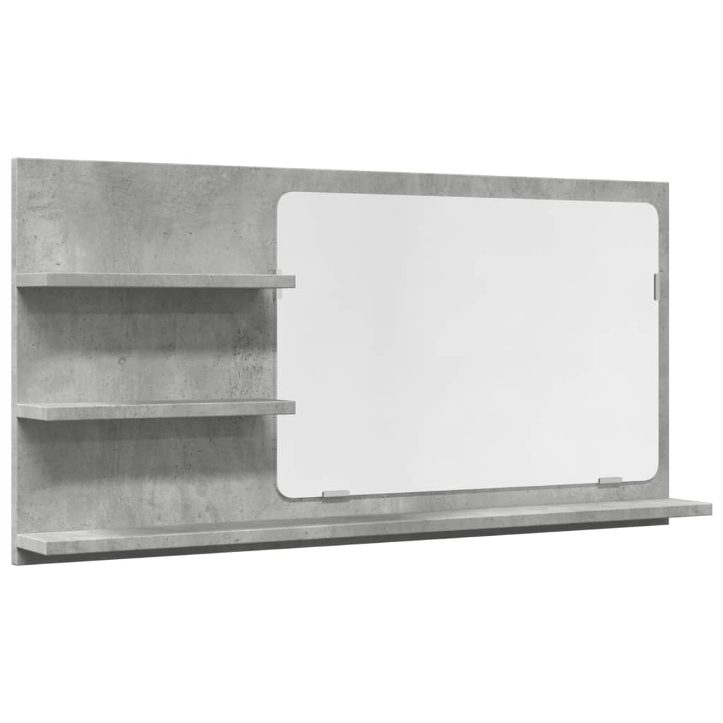 vidaXL Bathroom Mirror Cabinet Concrete Grey 90x11x45 cm Engineered Wood