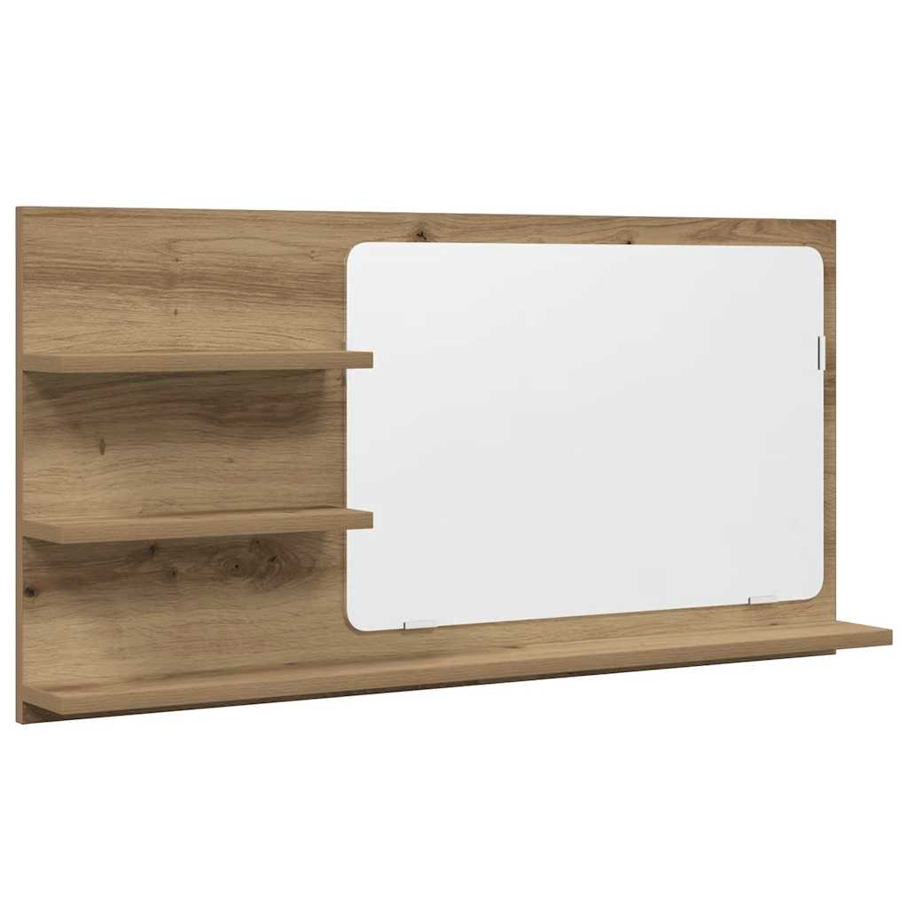 Bathroom Mirror Cabinet Artisan Oak 90x11x45 cm Engineered Wood
