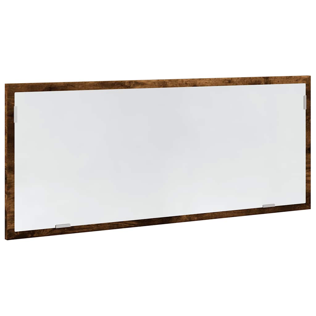 LED Bathroom Mirror Smoked Oak 100x8,5x37 cm Engineered Wood
