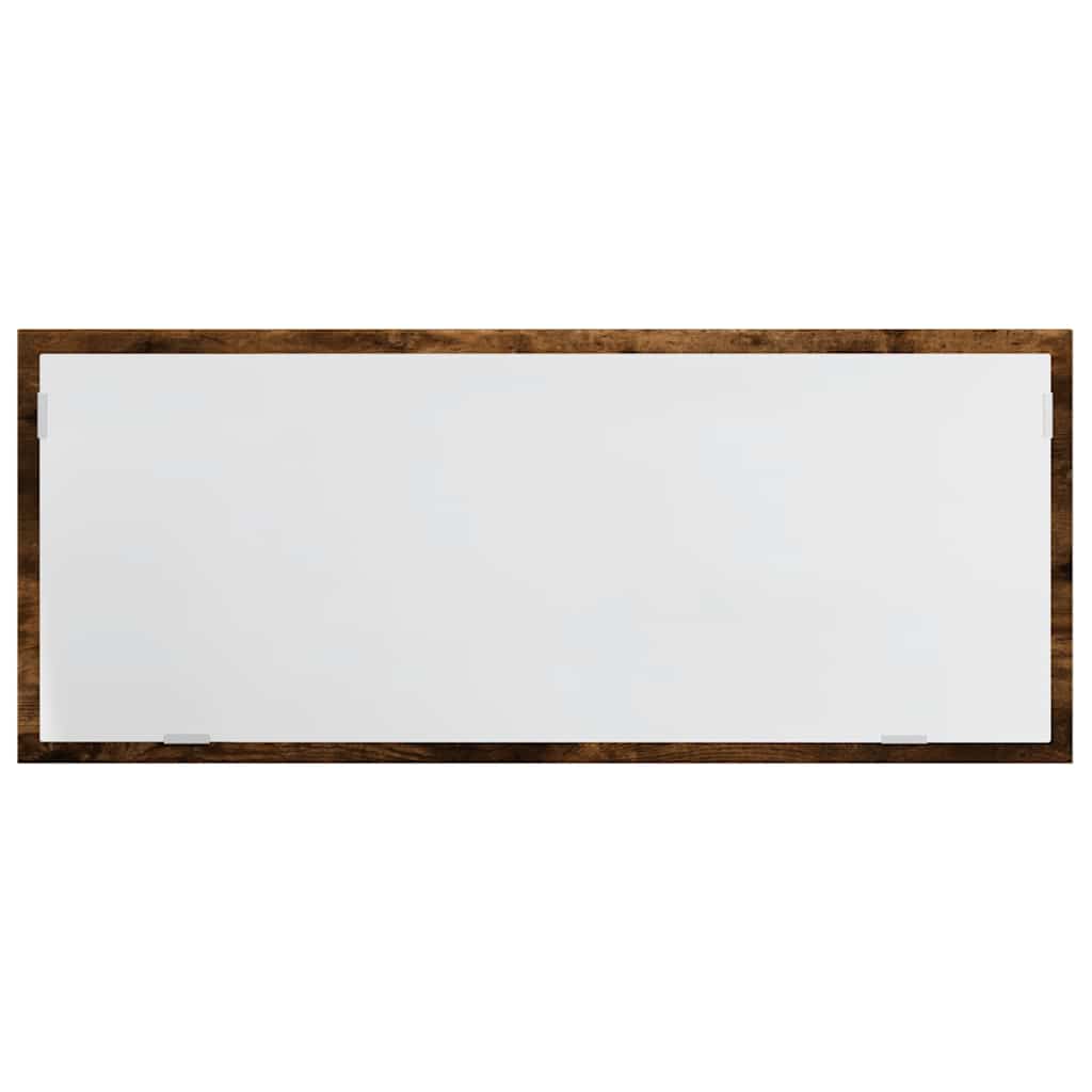 LED Bathroom Mirror Smoked Oak 100x8,5x37 cm Engineered Wood