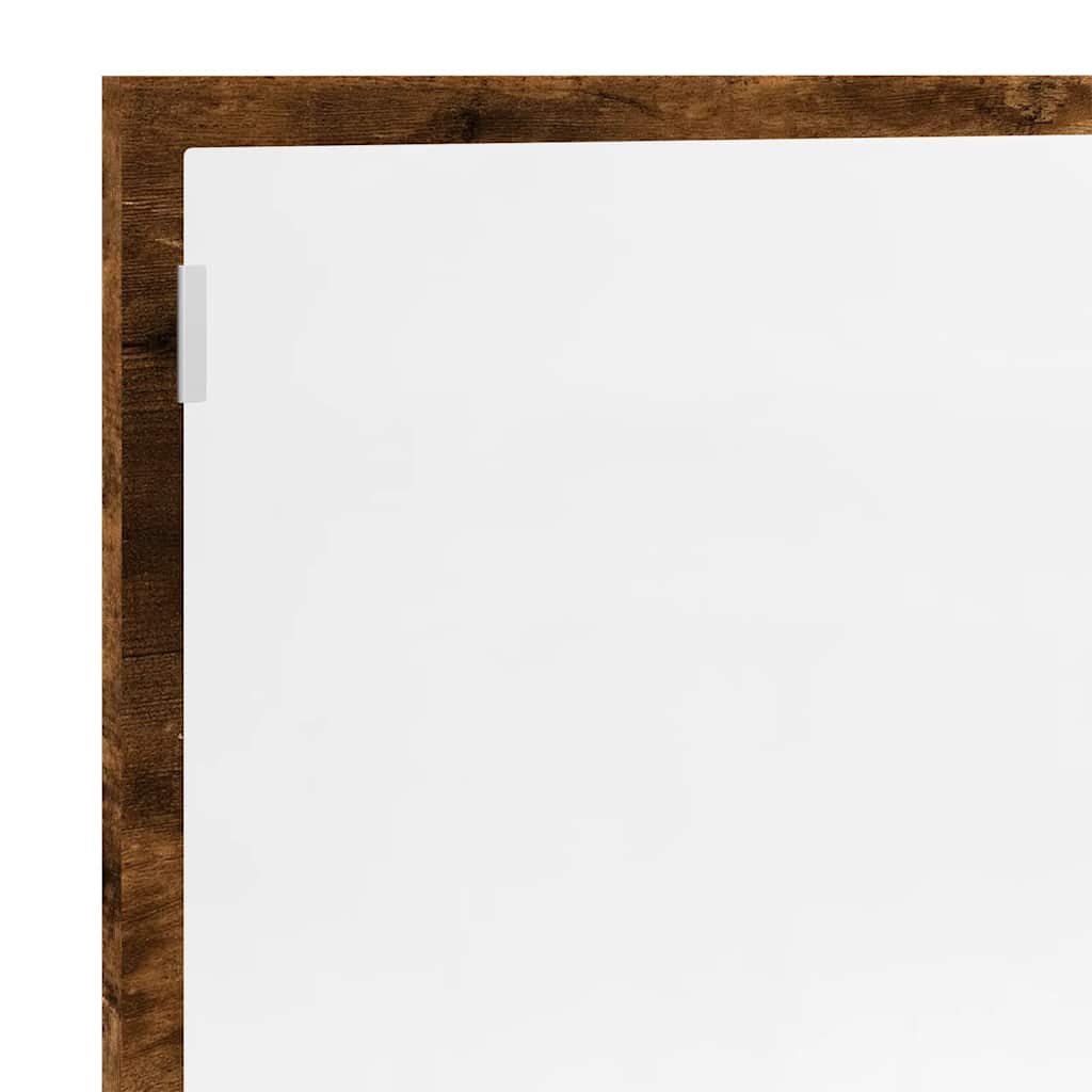 LED Bathroom Mirror Smoked Oak 100x8,5x37 cm Engineered Wood